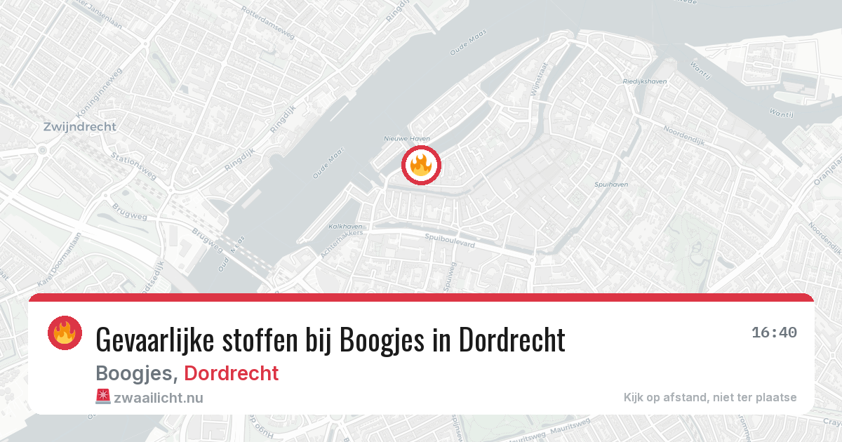 Gevaarlijke stoffen bij Boogjes in Dordrecht — 17 jul 2026