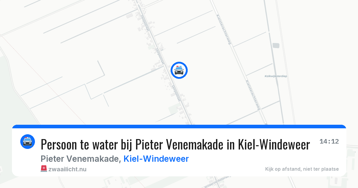 Persoon te water bij Pieter Venemakade in Kiel-Windeweer — 22 mrt 2026