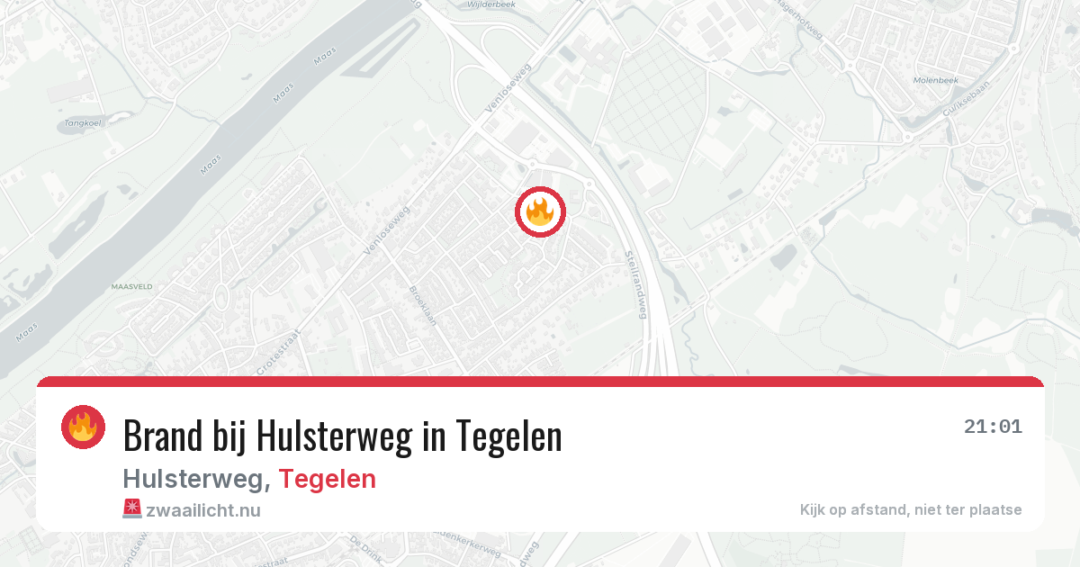 Brand bij Hulsterweg in Tegelen — 13 apr 2026