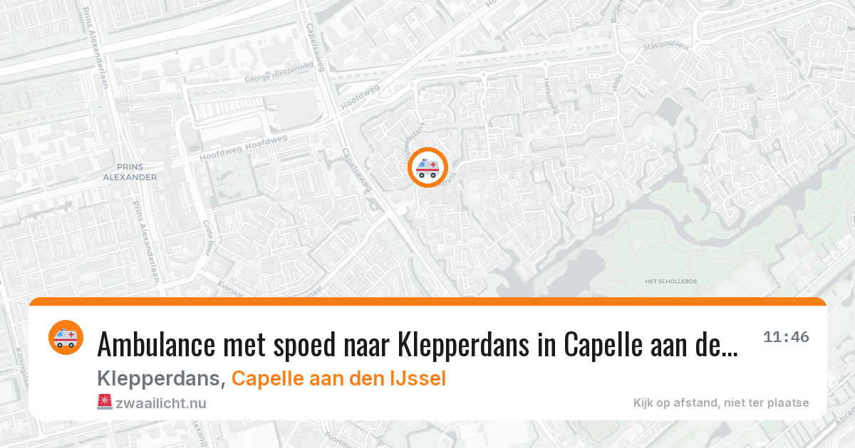 Ambulance met spoed naar Klepperdans in Capelle aan den IJssel — 25 jul 2026