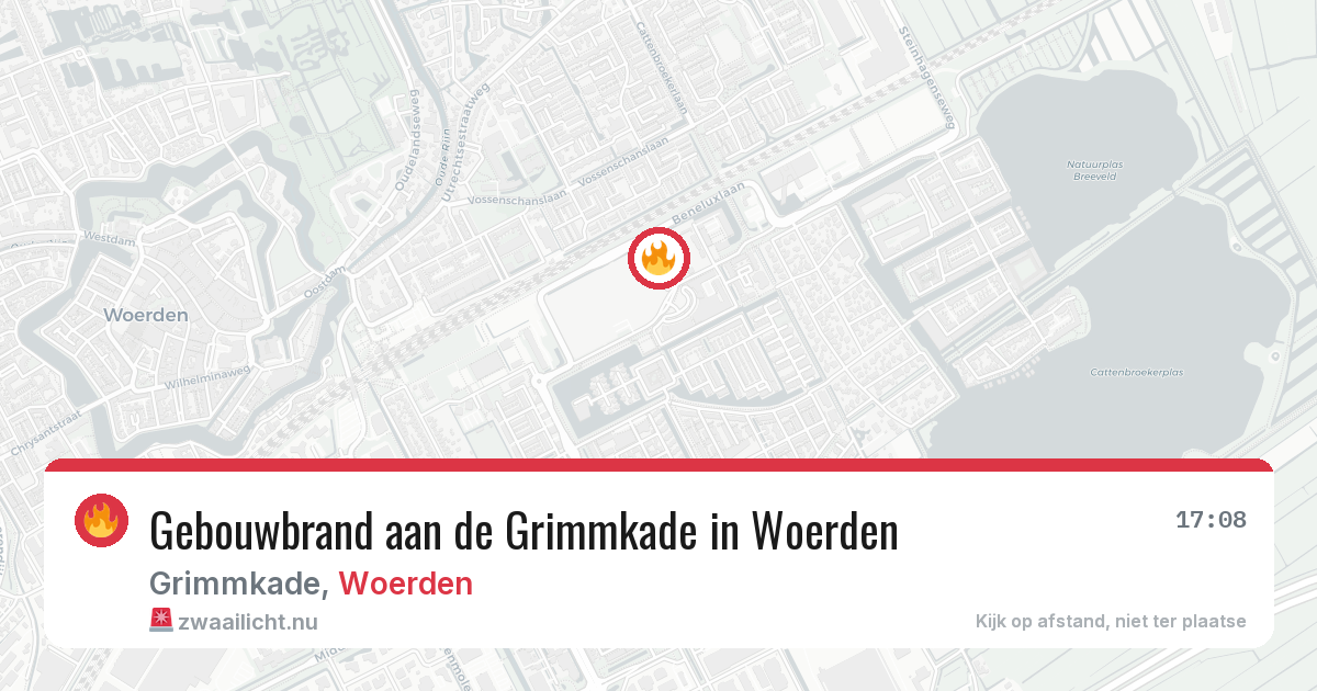 Gebouwbrand aan de Grimmkade in Woerden — 20 apr 2026
