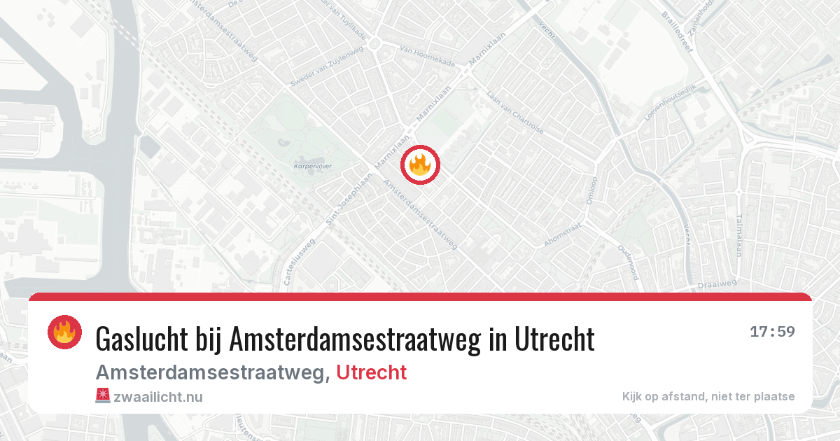 Gaslucht bij Amsterdamsestraatweg in Utrecht — 16 mrt 2026