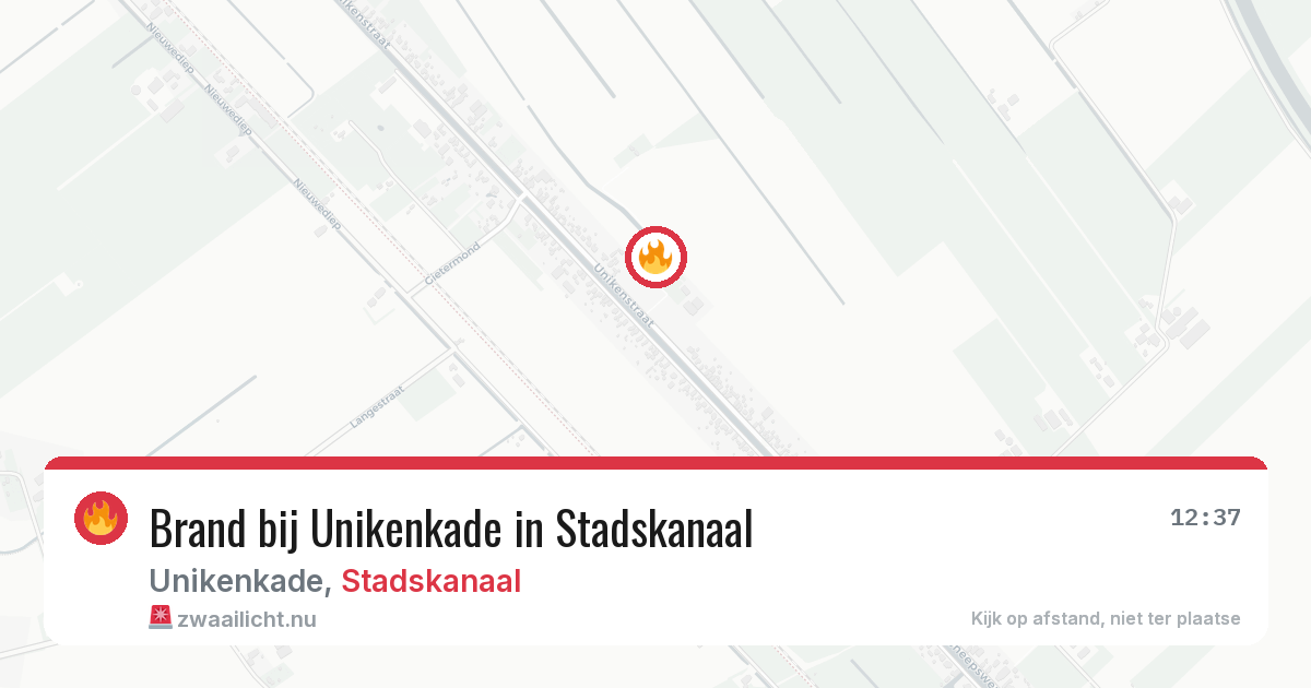 Brand bij Unikenkade in Stadskanaal — 26 mrt 2026
