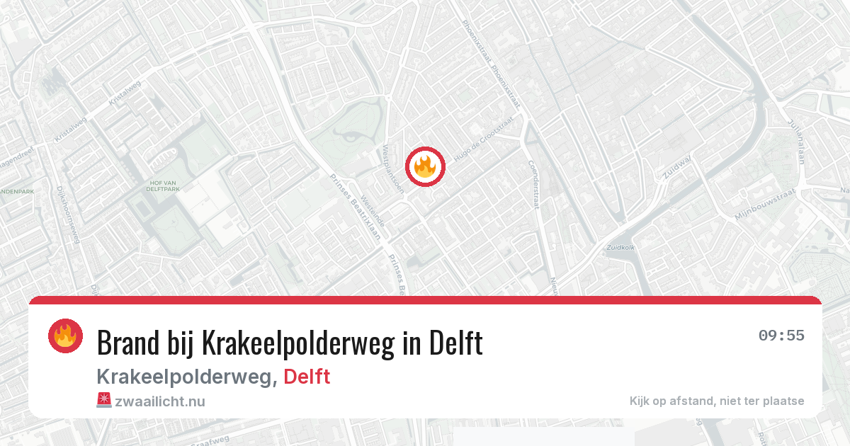 Brand bij Krakeelpolderweg in Delft — 10 jul 2026