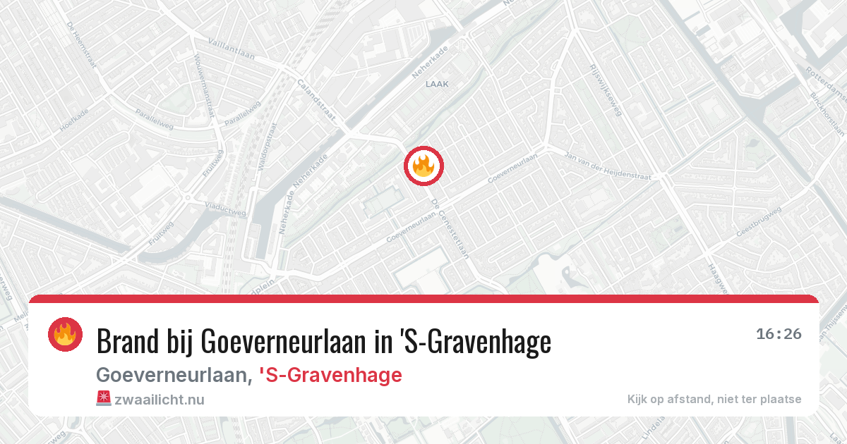 Brand bij Goeverneurlaan in 'S-Gravenhage — 18 mrt 2026