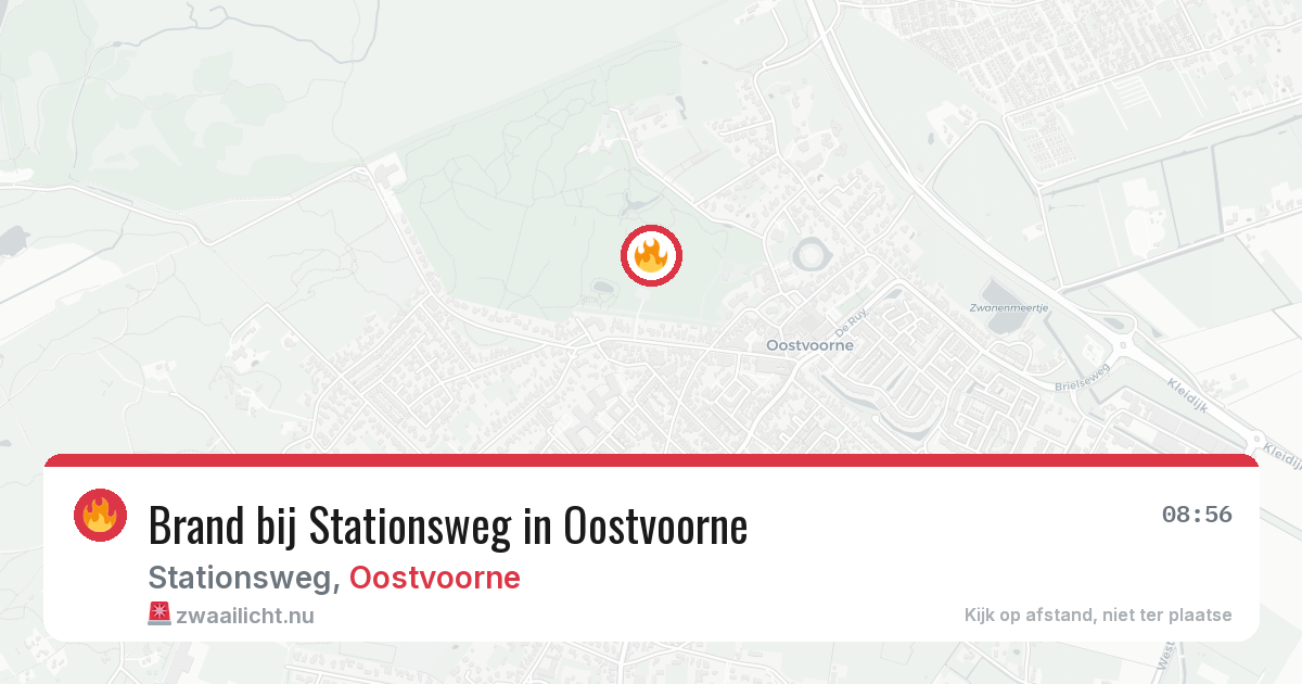 Brand bij Stationsweg in Oostvoorne — 24 mei 2026
