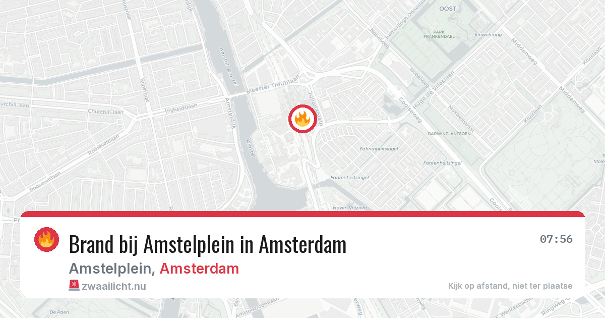 Brand bij Amstelplein in Amsterdam — 11 jul 2026