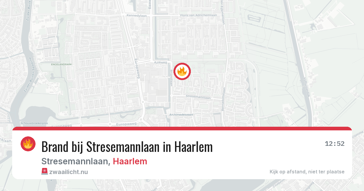 Brand bij Stresemannlaan in Haarlem — 9 mei 2026
