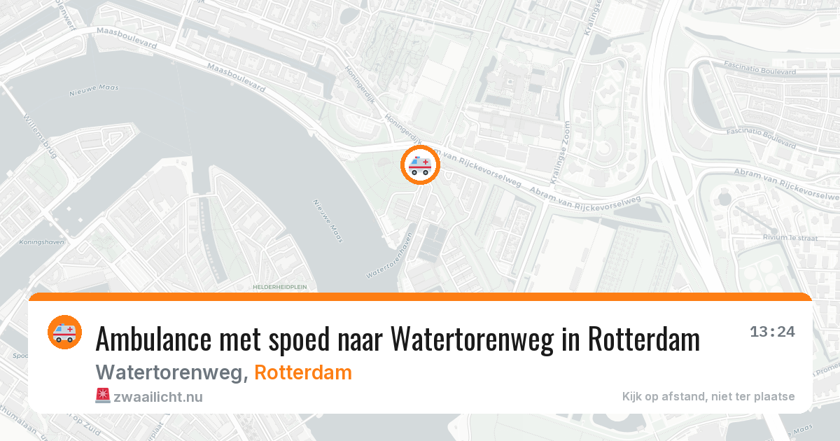 Ambulance met spoed naar Watertorenweg in Rotterdam — 14 jul 2026