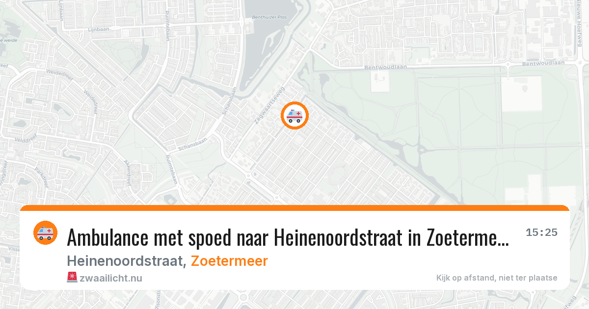 Ambulance met spoed naar Heinenoordstraat in Zoetermeer — 11 jul 2026