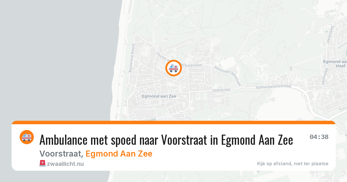 Ambulance met spoed naar Voorstraat in Egmond Aan Zee — 13 jul 2026