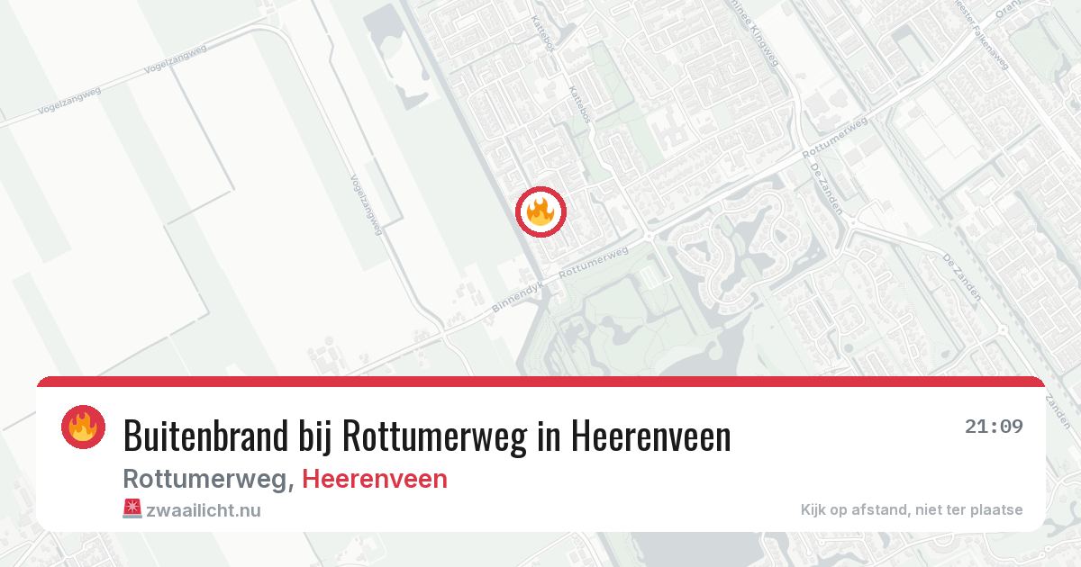 Buitenbrand bij Rottumerweg in Heerenveen — 9 mei 2026
