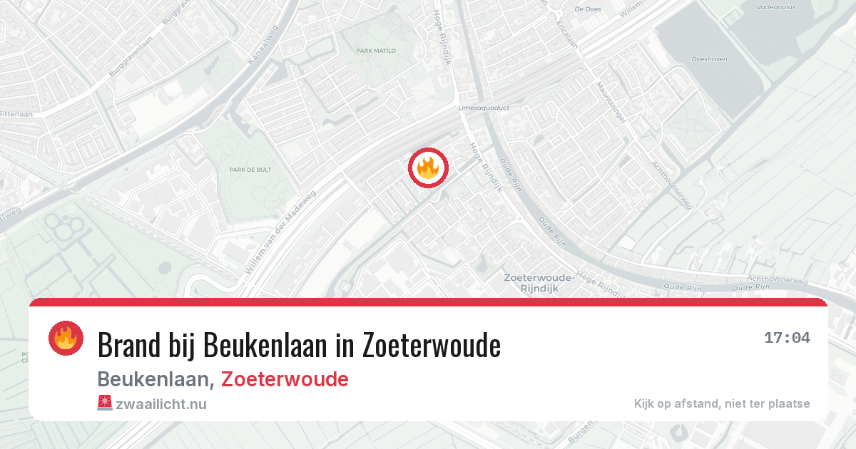 Brand bij Beukenlaan in Zoeterwoude — 22 mrt 2026