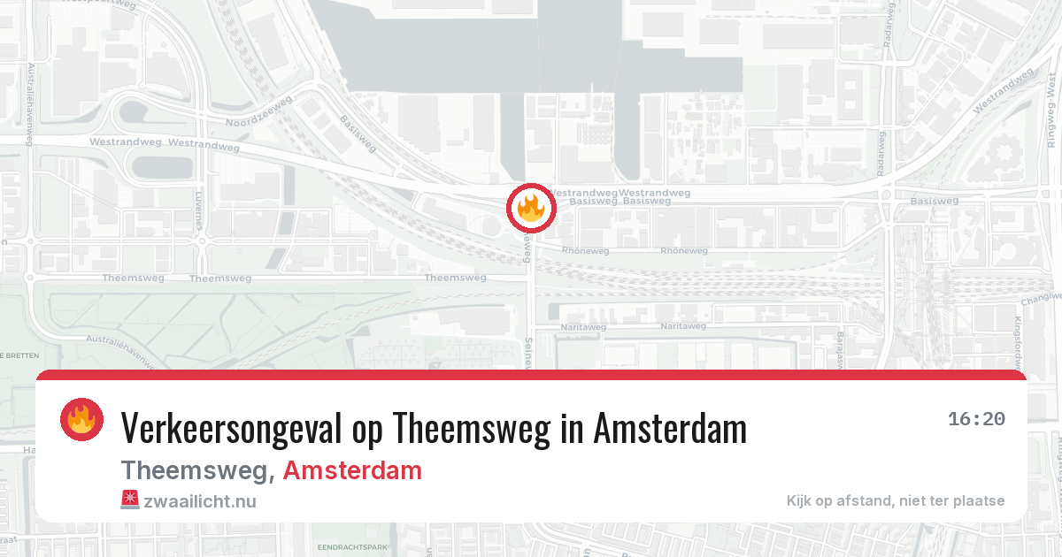 Verkeersongeval op Theemsweg in Amsterdam — 21 jul 2026