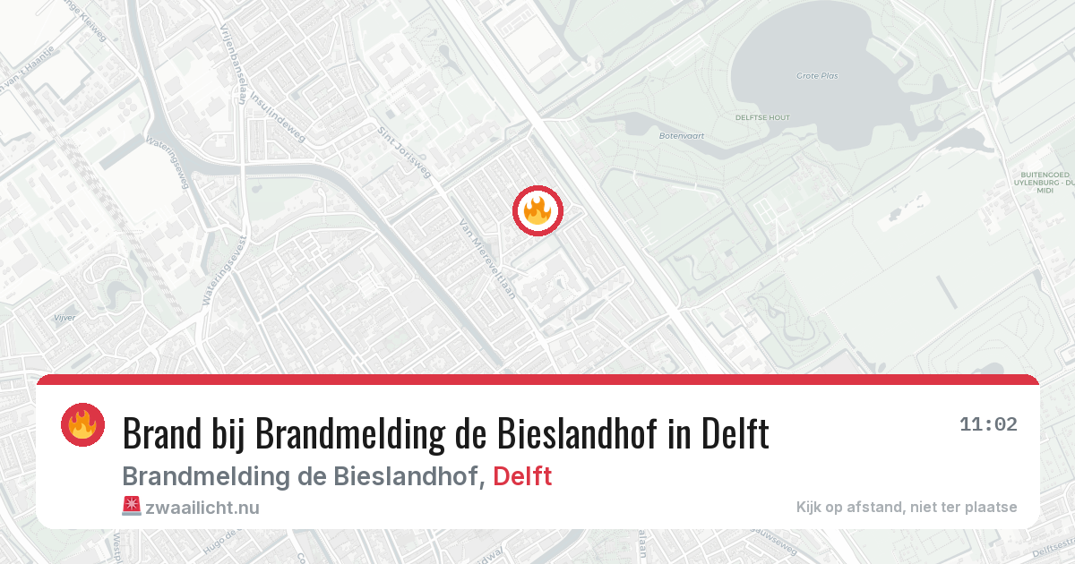 Brand bij Brandmelding de Bieslandhof in Delft — 2 jun 2026
