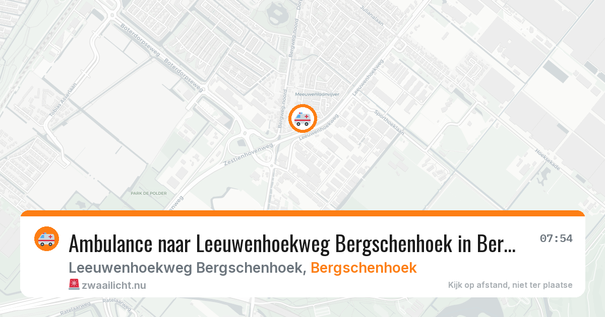Ambulance naar Leeuwenhoekweg Bergschenhoek in Bergschenhoek — 7 apr 2026
