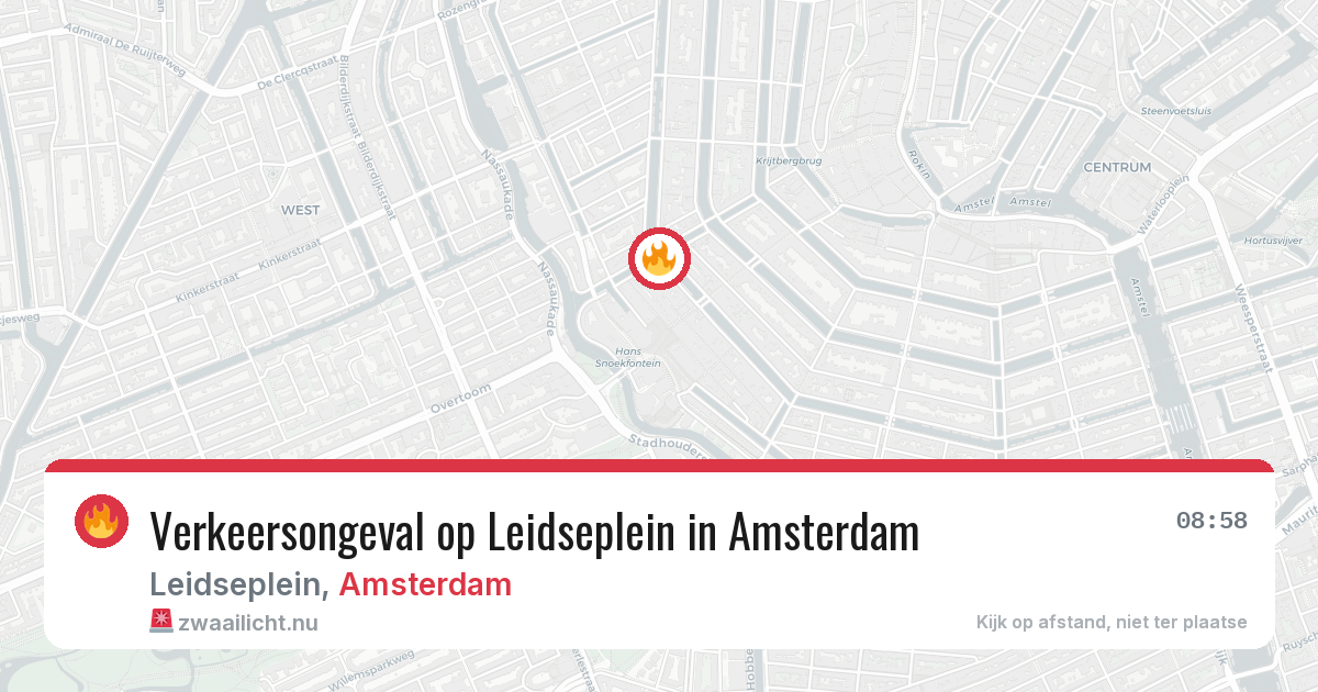 Verkeersongeval op Leidseplein in Amsterdam — 27 mei 2026