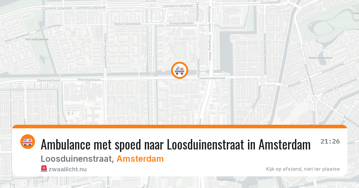 Ambulance met spoed naar Loosduinenstraat in Amsterdam — 10 jul 2026