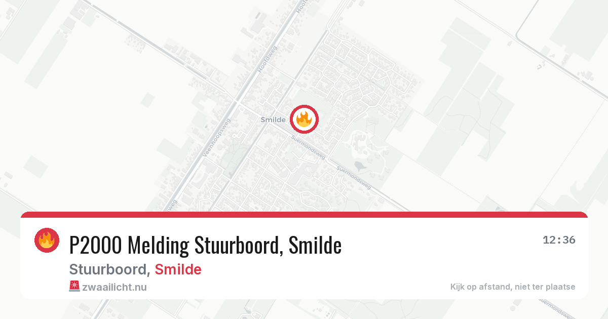P2000 Melding Stuurboord, Smilde — 25 jul 2026