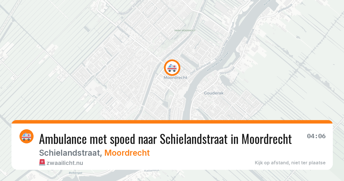 Ambulance met spoed naar Schielandstraat in Moordrecht — 22 jul 2026