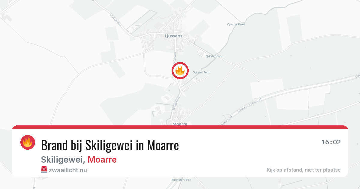 Brand bij Skiligewei in Moarre — 19 jul 2026