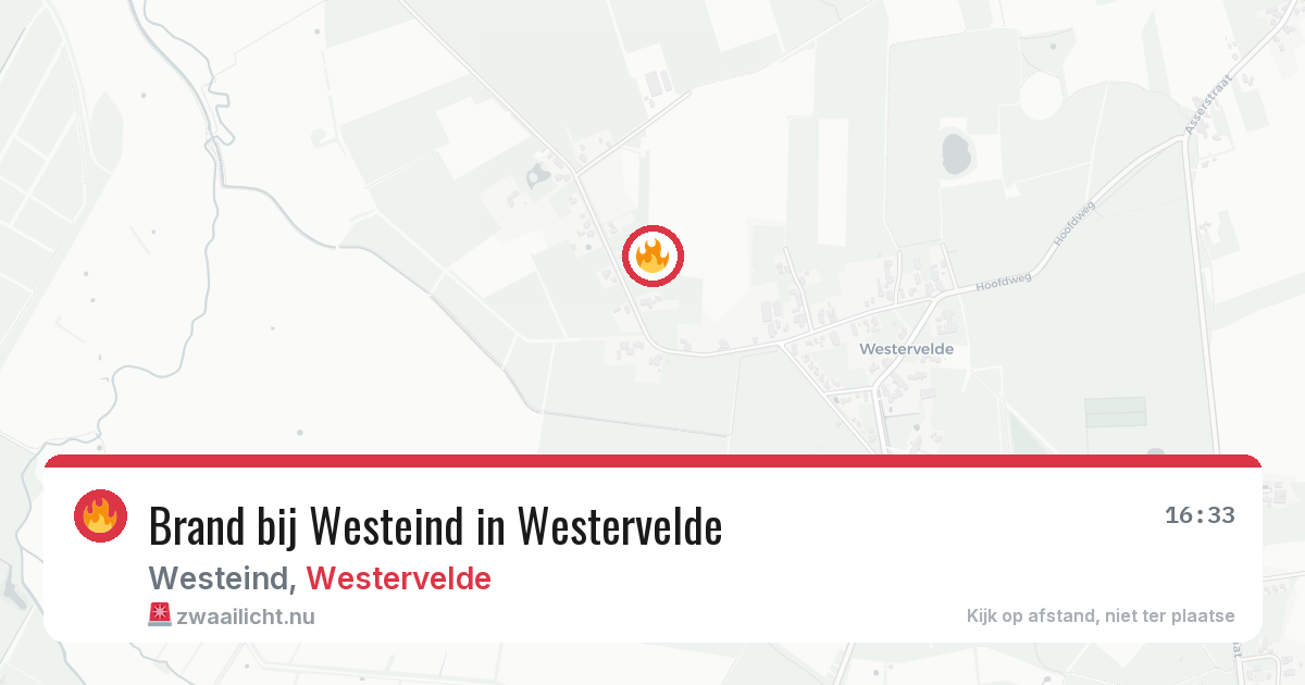 Brand bij Westeind in Westervelde — 1 jun 2026