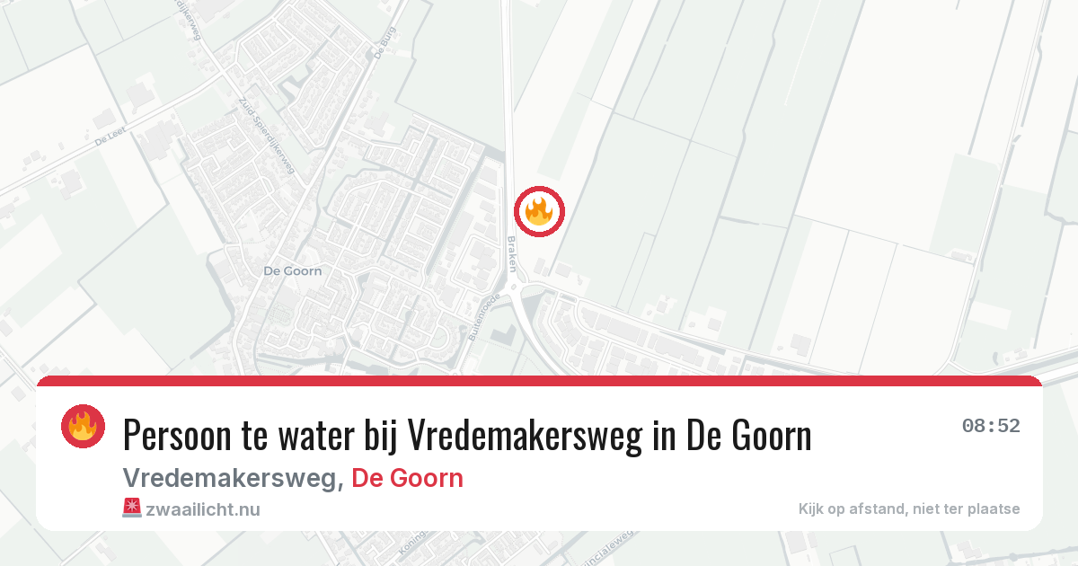 Persoon te water bij Vredemakersweg in De Goorn — 18 jul 2026