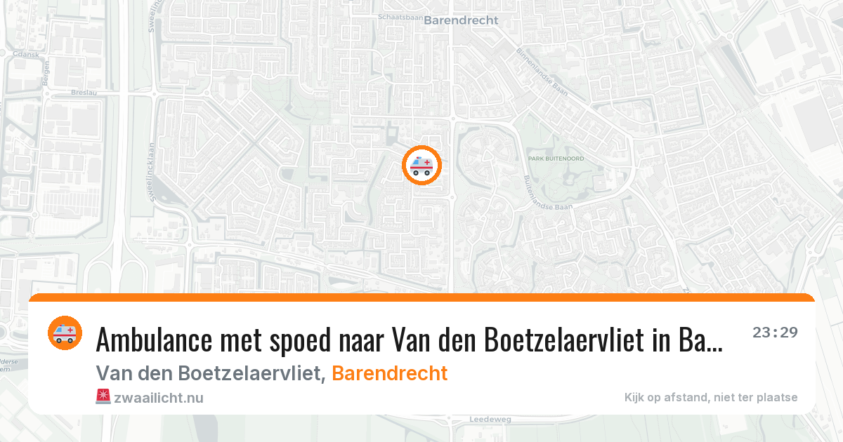 Ambulance met spoed naar Van den Boetzelaervliet in Barendrecht — 18 jul 2026