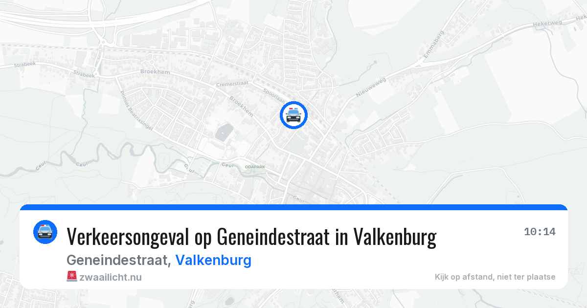 Verkeersongeval op Geneindestraat in Valkenburg — 20 jan 2026