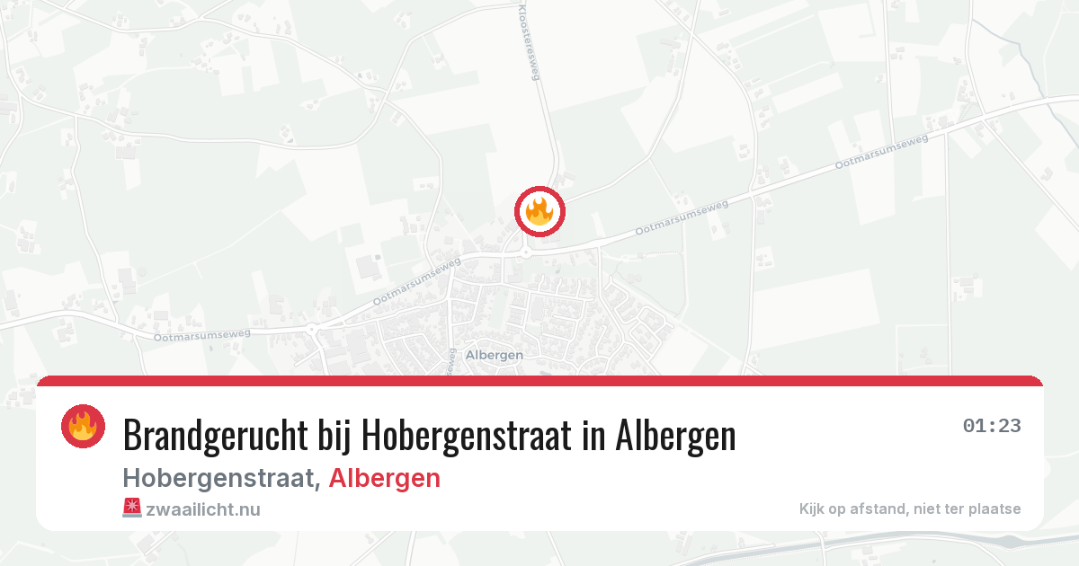 Brandgerucht bij Hobergenstraat in Albergen — 16 jul 2026
