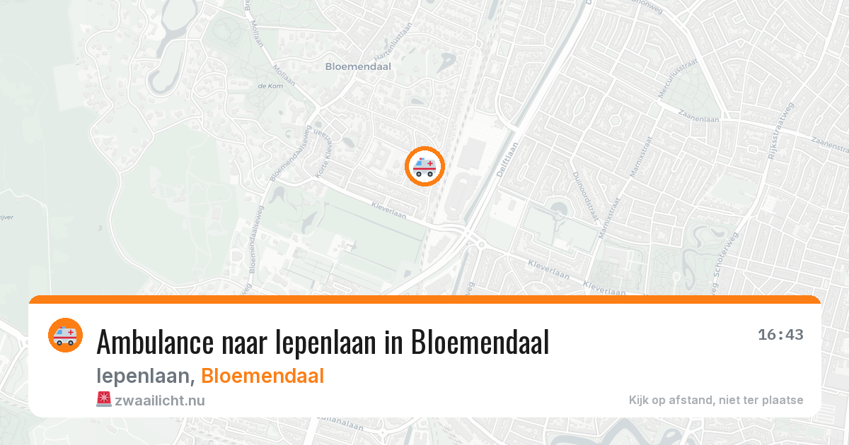 Ambulance naar Iepenlaan in Bloemendaal — 16 mrt 2026