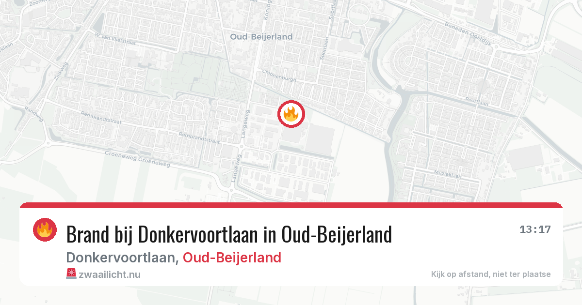 Brand bij Donkervoortlaan in Oud-Beijerland — 22 mei 2026