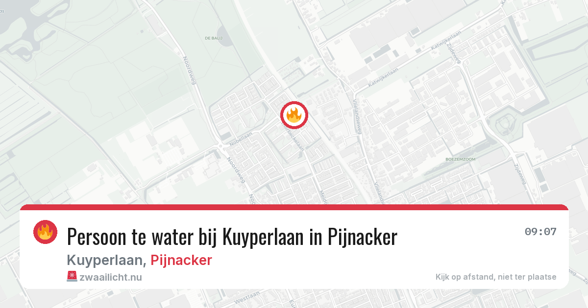 Persoon te water bij Kuyperlaan in Pijnacker — 18 jul 2026