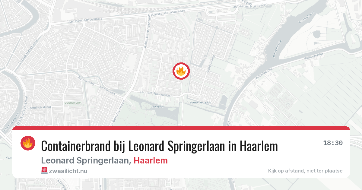 Containerbrand bij Leonard Springerlaan in Haarlem — 31 mei 2026