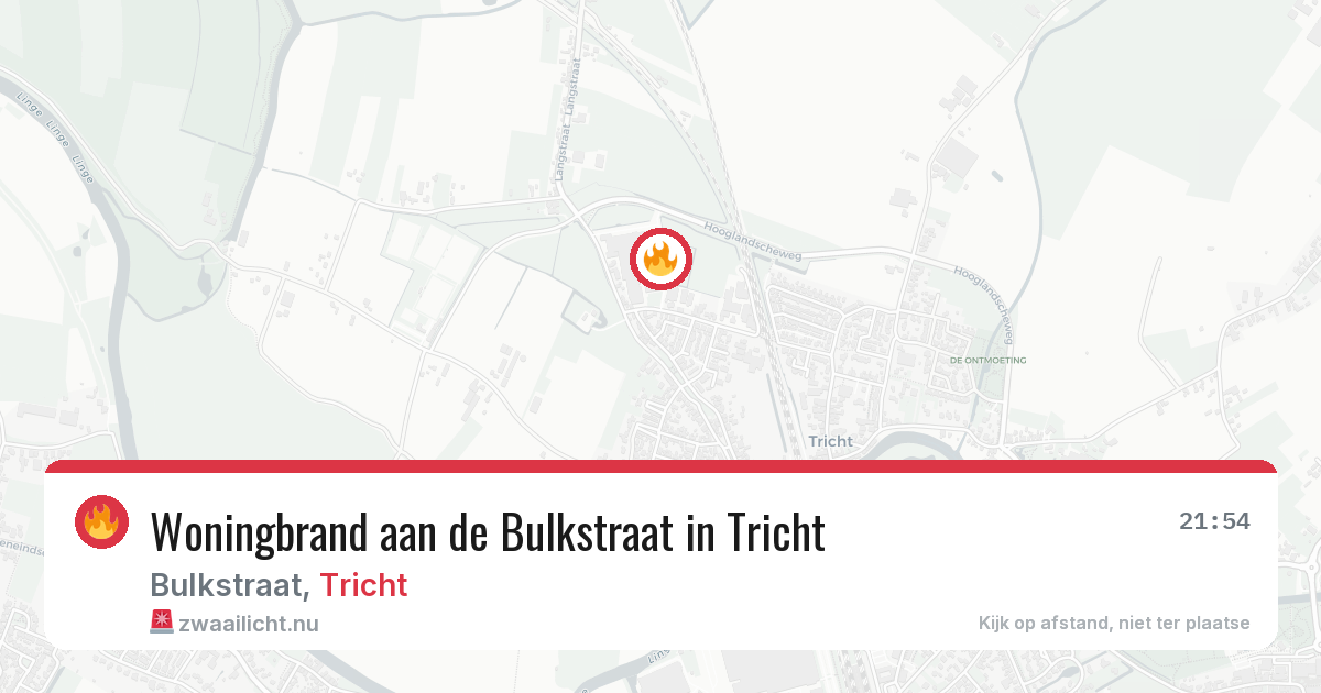 Woningbrand aan de Bulkstraat in Tricht — 20 feb 2026