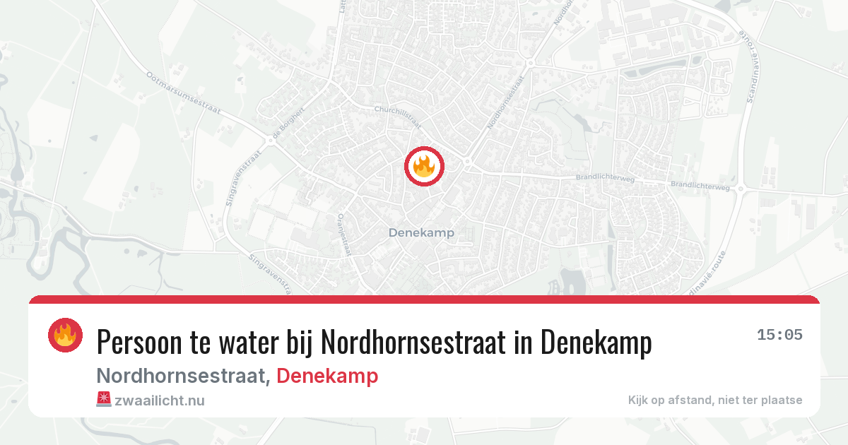 Persoon te water bij Nordhornsestraat in Denekamp — 10 mei 2026