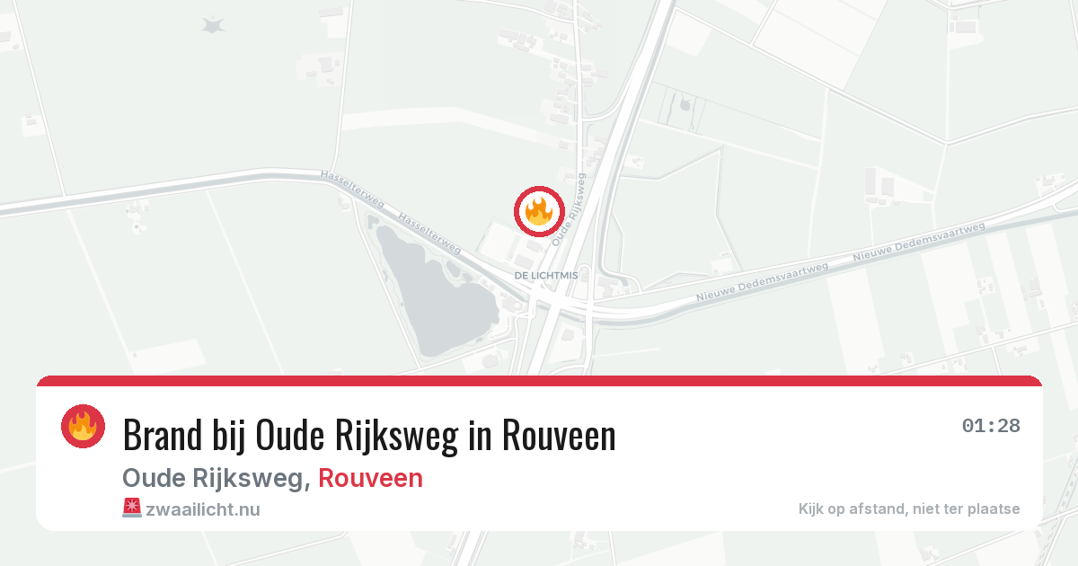 Brand bij Oude Rijksweg in Rouveen — 29 mrt 2026