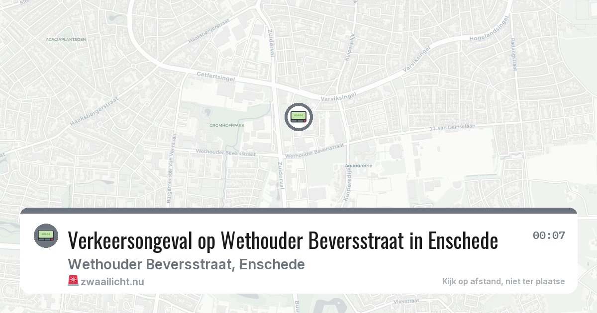 Verkeersongeval op Wethouder Beversstraat in Enschede — 26 jul 2026