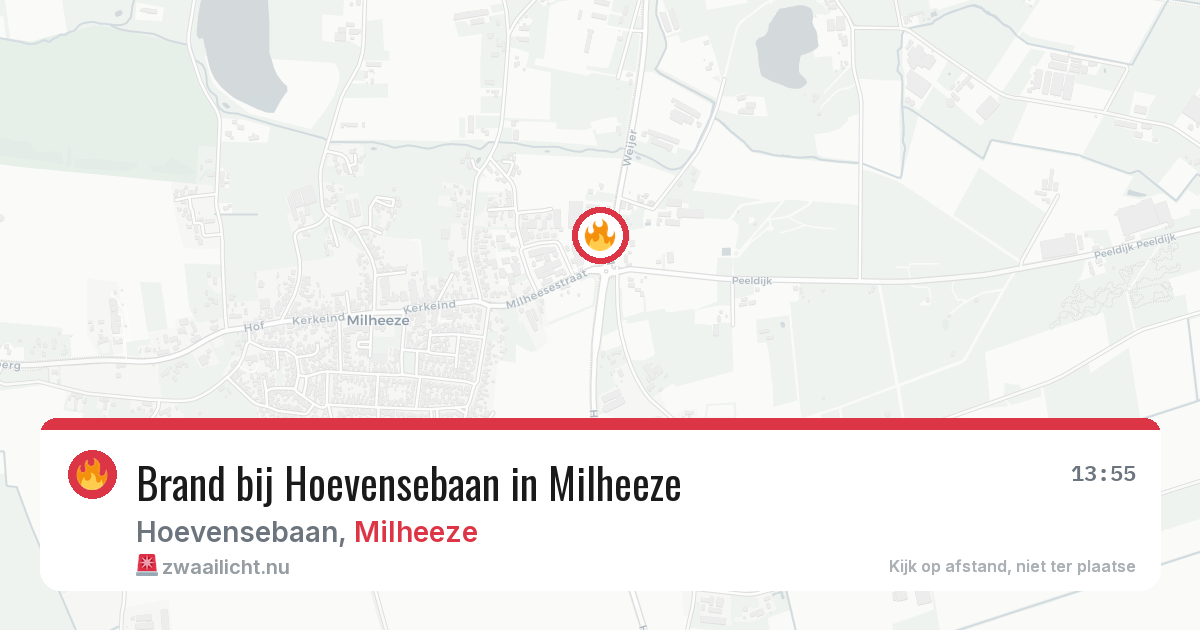 Brand bij Hoevensebaan in Milheeze — 11 jul 2026