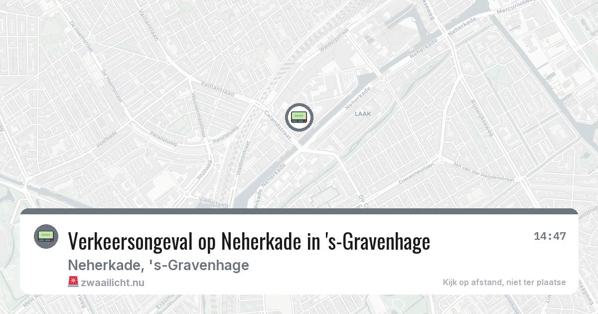 Verkeersongeval op Neherkade in 's-Gravenhage — 28 feb 2026