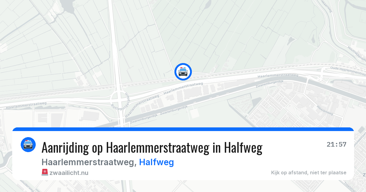 Aanrijding op Haarlemmerstraatweg in Halfweg — 18 jul 2026