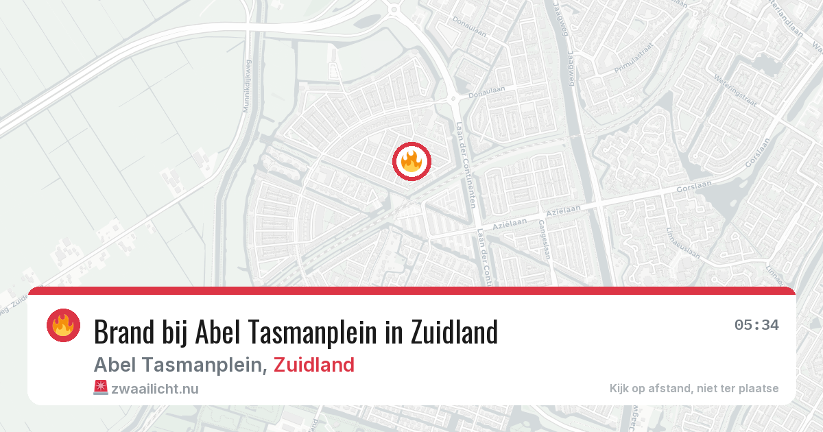 Brand bij Abel Tasmanplein in Zuidland — 22 mei 2026
