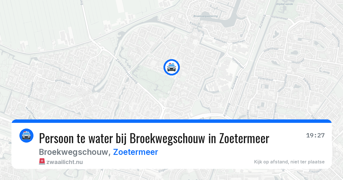 Persoon te water bij Broekwegschouw in Zoetermeer — 20 apr 2026