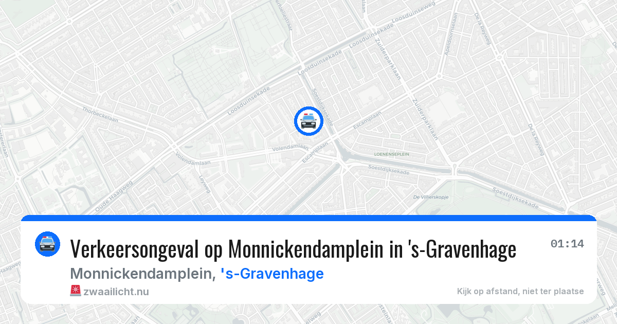 Verkeersongeval op Monnickendamplein in 's-Gravenhage — 22 mei 2026