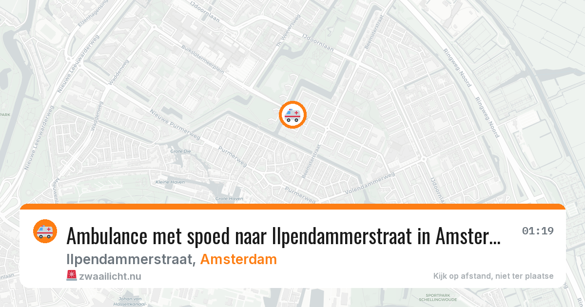 Ambulance met spoed naar Ilpendammerstraat in Amsterdam — 25 mei 2026