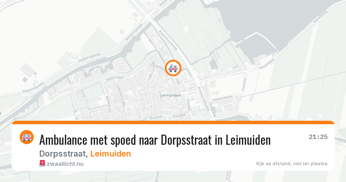Ambulance met spoed naar Dorpsstraat in Leimuiden — 22 jul 2026