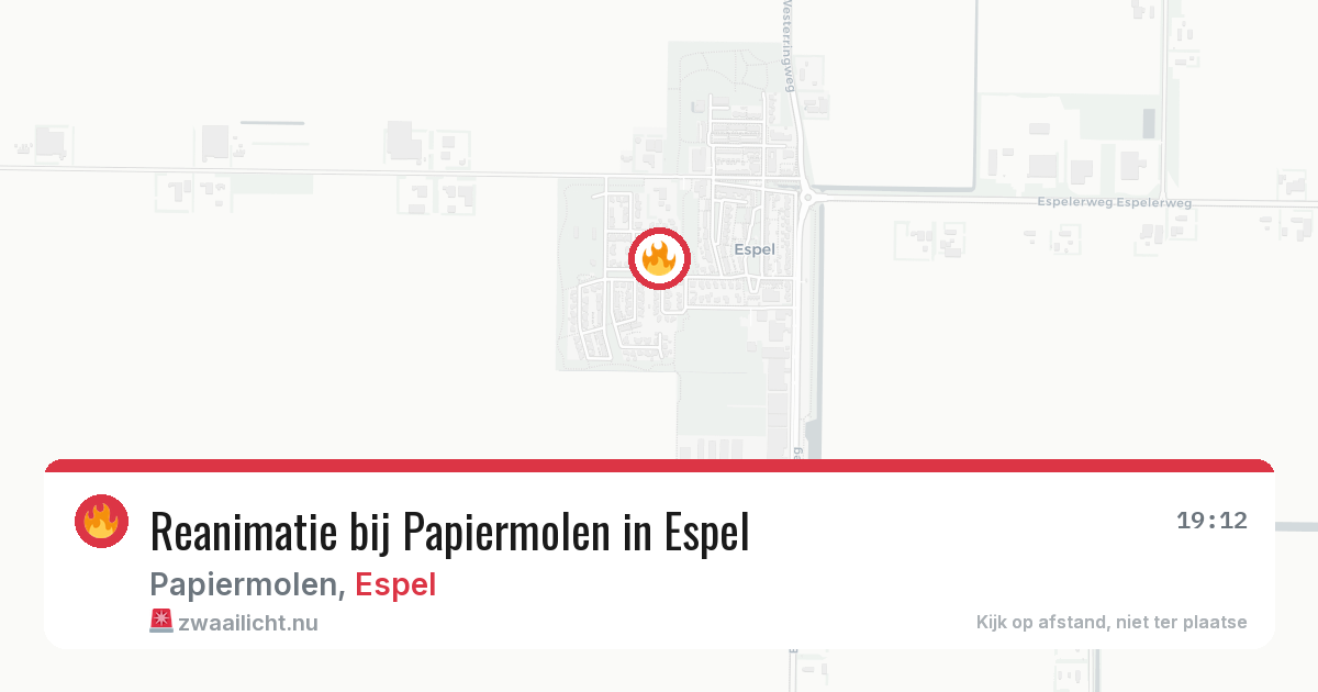 Reanimatie bij Papiermolen in Espel — 9 mei 2026