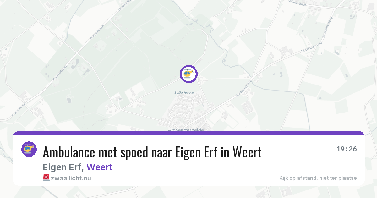 Ambulance met spoed naar Eigen Erf in Weert — 15 jul 2026