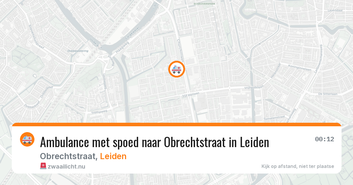 Ambulance met spoed naar Obrechtstraat in Leiden — 10 jul 2026