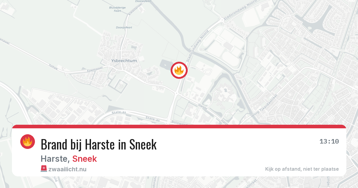 Brand bij Harste in Sneek — 14 jul 2026
